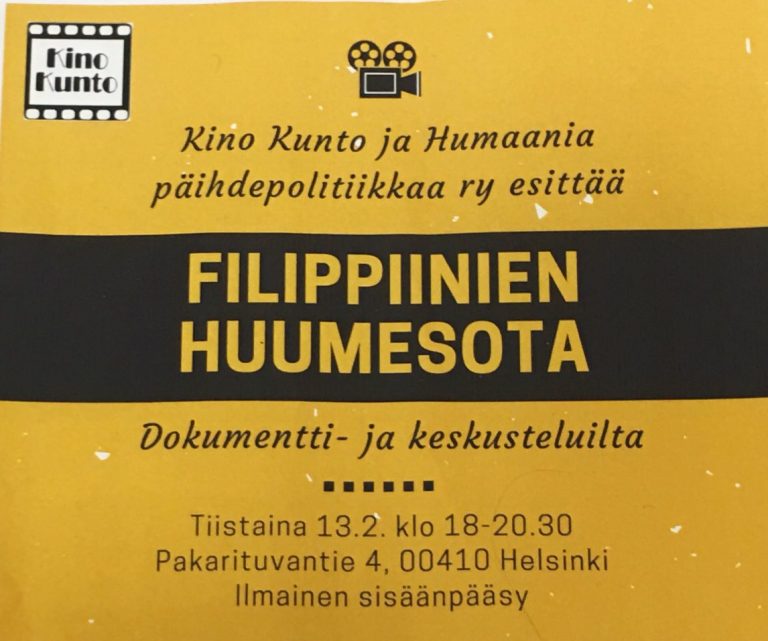 2/2018 Filippiinien huumesota -tilaisuus